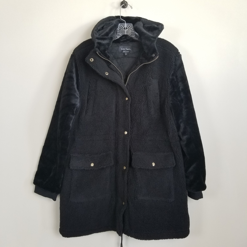 Eden Society Fleece & Faux Fur Hooded Jacket Size Medium NWOT